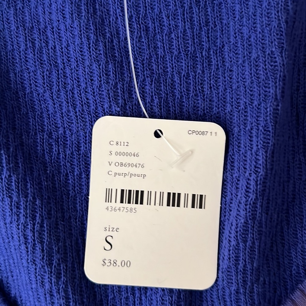 NWT free people midnight blue knit t shirt - Picture 2 of 3